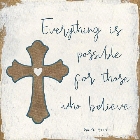 Everything is Possible White Modern Wood Framed Art Print with Double Matting by Tava Studios