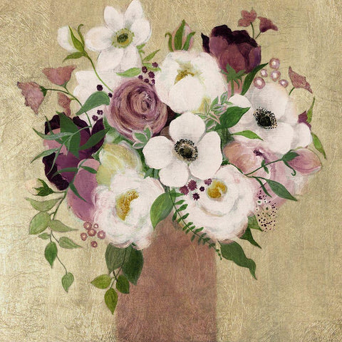 Plum Gorgeous White Modern Wood Framed Art Print with Double Matting by Tava Studios
