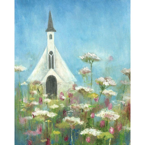 Country Church I Gold Ornate Wood Framed Art Print with Double Matting by Tava Studios