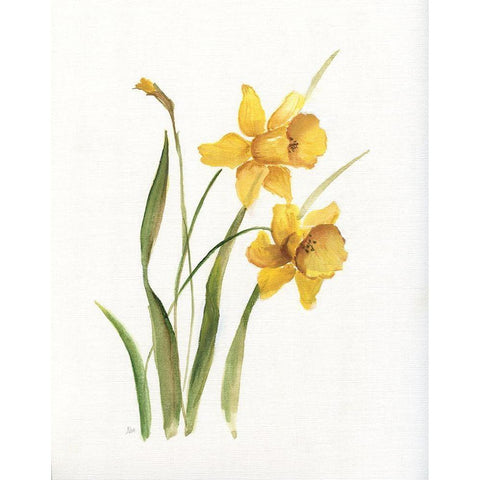 Ochre Botanical I White Modern Wood Framed Art Print by Nan
