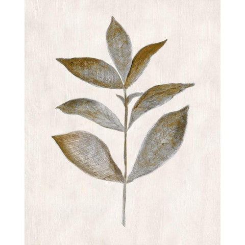 Bronze Leaf III Gold Ornate Wood Framed Art Print with Double Matting by Tava Studios