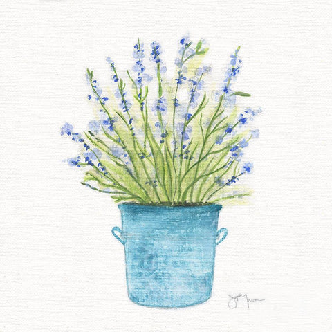 Herbes en Pot I Black Modern Wood Framed Art Print with Double Matting by Tava Studios