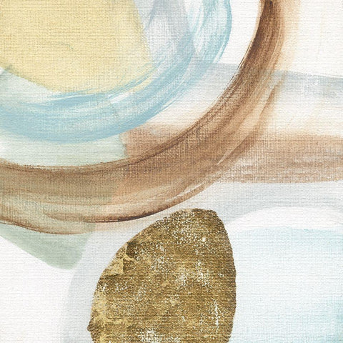 Blue Rhythm II White Modern Wood Framed Art Print with Double Matting by Tava Studios