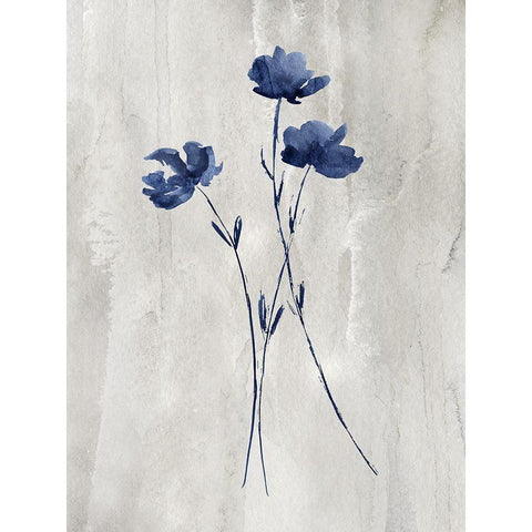 Indigo Botanical III Gold Ornate Wood Framed Art Print with Double Matting by Knutsen, Conrad