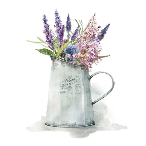 French Lavender Black Modern Wood Framed Art Print with Double Matting by Robinson, Carol