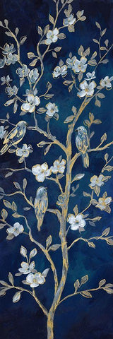 Indigo Spring I Black Ornate Wood Framed Art Print with Double Matting by Nan