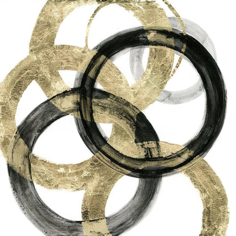 Ring I White Modern Wood Framed Art Print with Double Matting by Tava Studios