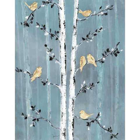Sound of Spring White Modern Wood Framed Art Print by Tava Studios