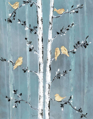 Sound of Spring White Modern Wood Framed Art Print with Double Matting by Tava Studios