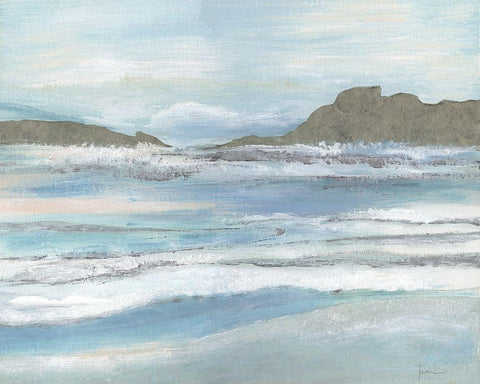 Island Tide White Modern Wood Framed Art Print with Double Matting by Tava Studios