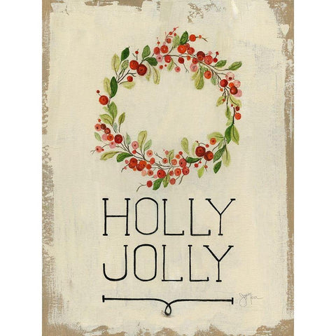Holly Jolly White Modern Wood Framed Art Print by Tava Studios