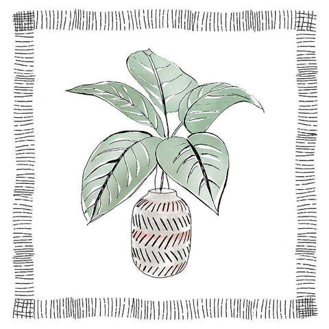 Zebra Plant Black Ornate Wood Framed Art Print with Double Matting by Tava Studios