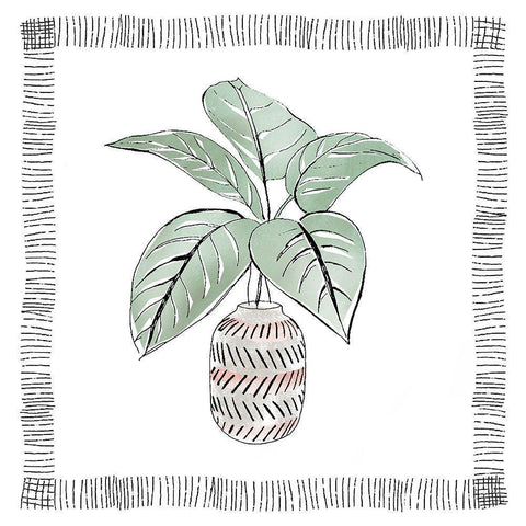 Zebra Plant Black Modern Wood Framed Art Print with Double Matting by Tava Studios