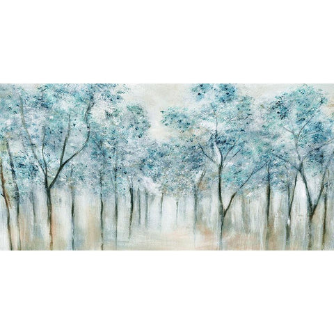 Spring Blue White Modern Wood Framed Art Print by Tava Studios