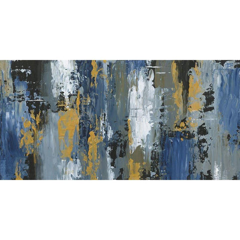 Abstract Play Gold Ornate Wood Framed Art Print with Double Matting by Nan