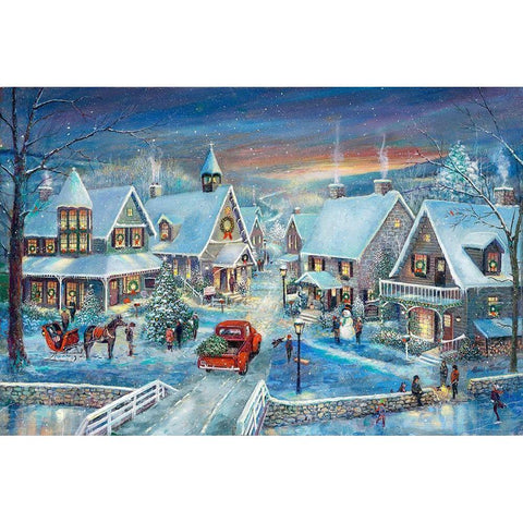 Celebrating Home for the Holidays White Modern Wood Framed Art Print by Manning, Ruane