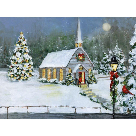 O Holy Night White Modern Wood Framed Art Print by Swatland, Sally