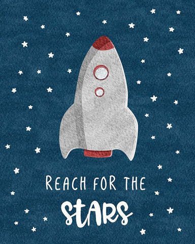 Reach for the Stars White Modern Wood Framed Art Print with Double Matting by Carpentieri, Natalie