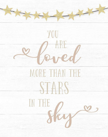 Loved More Than the Stars Black Ornate Wood Framed Art Print with Double Matting by CAD Designs