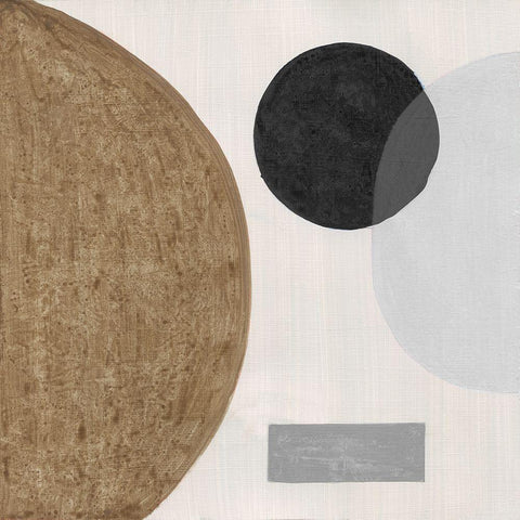 Neutral Stones I White Modern Wood Framed Art Print with Double Matting by Tava Studios