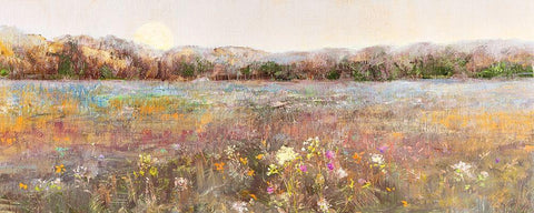 Meadow Sunrise Black Ornate Wood Framed Art Print with Double Matting by Swatland, Sally