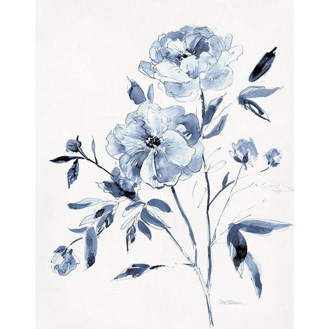Inky Chickory Botanical II White Modern Wood Framed Art Print by Robinson, Carol
