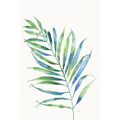 Aqua Fond II Black Modern Wood Framed Art Print by Nan