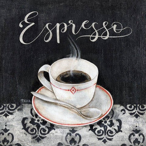 Specialty Espresso White Modern Wood Framed Art Print with Double Matting by Tava Studios