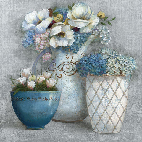 Chic Bouquet Bouquet II White Modern Wood Framed Art Print by Nan