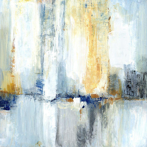 Sweeping City II White Modern Wood Framed Art Print with Double Matting by Tava Studios