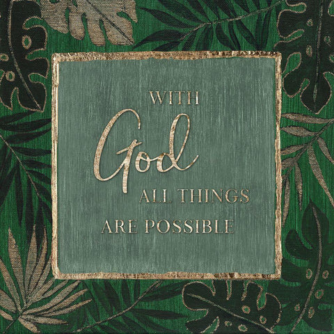 With God White Modern Wood Framed Art Print with Double Matting by Tava Studios