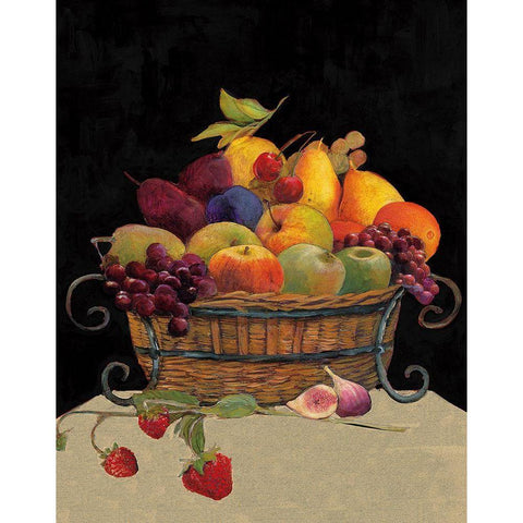 Fruit Basket I White Modern Wood Framed Art Print by Olson, Charlene