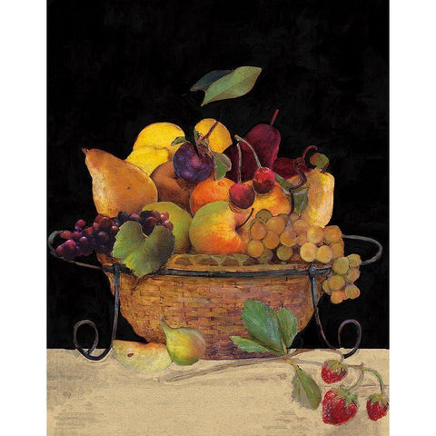 Fruit Basket II White Modern Wood Framed Art Print by Olson, Charlene