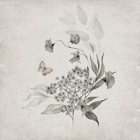 Vintage Arrangement I White Modern Wood Framed Art Print with Double Matting by Jill, Susan