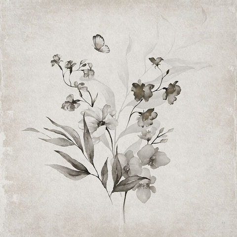 Vintage Arrangement II White Modern Wood Framed Art Print with Double Matting by Jill, Susan