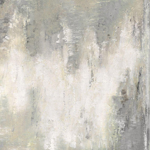 Misty Abstract Black Modern Wood Framed Art Print by Tava Studios