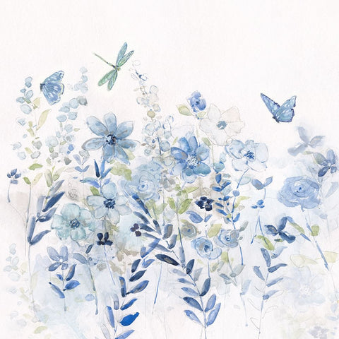 Fluttering Field I White Modern Wood Framed Art Print with Double Matting by Swatland, Sally