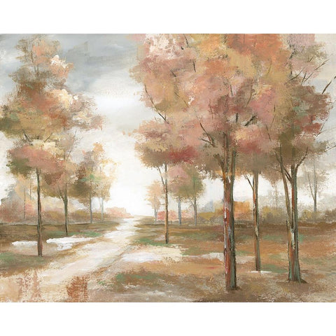 Pastel Park White Modern Wood Framed Art Print by Nan