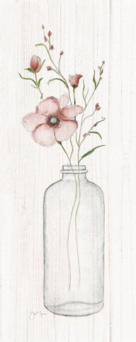 Pretty Pink II Black Ornate Wood Framed Art Print with Double Matting by Tava Studios
