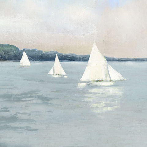 Sail Away I White Modern Wood Framed Art Print with Double Matting by Swatland, Sally