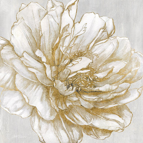 Bright Peony White Modern Wood Framed Art Print with Double Matting by Robinson, Carol