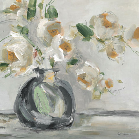 Floral Rhapsody Black Modern Wood Framed Art Print by Robinson, Carol