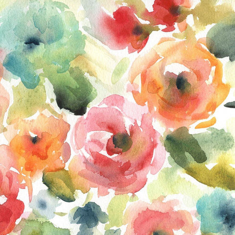 Garden Soiree II White Modern Wood Framed Art Print by Robinson, Carol