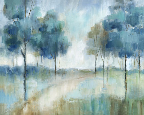 A Walk In The Park Black Modern Wood Framed Art Print by Nan