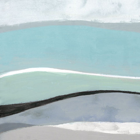 Tidal Current I Black Modern Wood Framed Art Print by Tava Studios