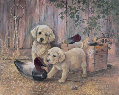 Grandpas Decoys White Modern Wood Framed Art Print with Double Matting by Manning, Ruane