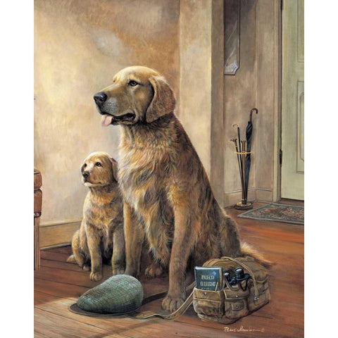 Trail Buddies Gold Ornate Wood Framed Art Print with Double Matting by Manning, Ruane