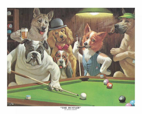 The Hustler White Modern Wood Framed Art Print with Double Matting by Sarnoff, Arthur