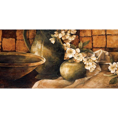 Tiled Still Life I White Modern Wood Framed Art Print by Thompson, Linda