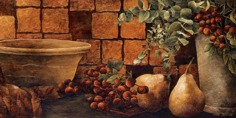 Tiled Still Life II Black Ornate Wood Framed Art Print with Double Matting by Thompson, Linda
